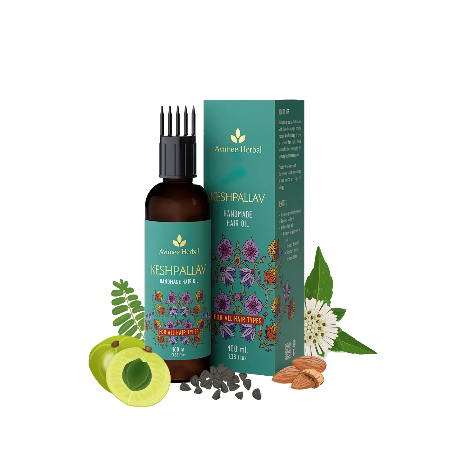 Avimee Herbal Keshpallav Hair OilRosemary & Bringraj Oil -100 ml image 2