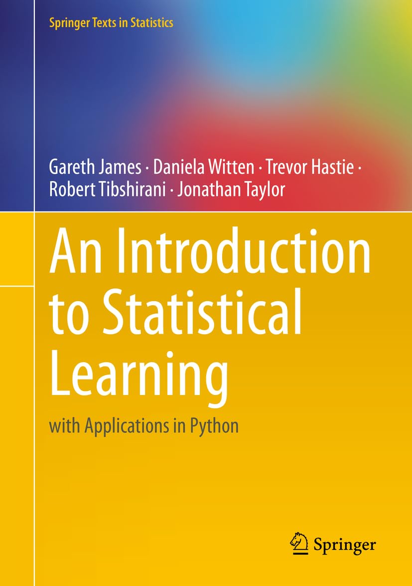 Book cover of An Introduction to Statistical Learning: with Applications in R