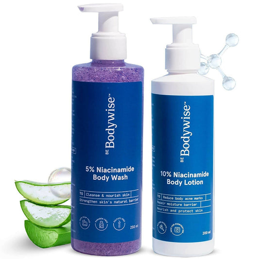 BeBodywise 5% Niacinamide Body Wash-250ml& 10% Niacinamide Body Lotion-200ml -Combo image 1