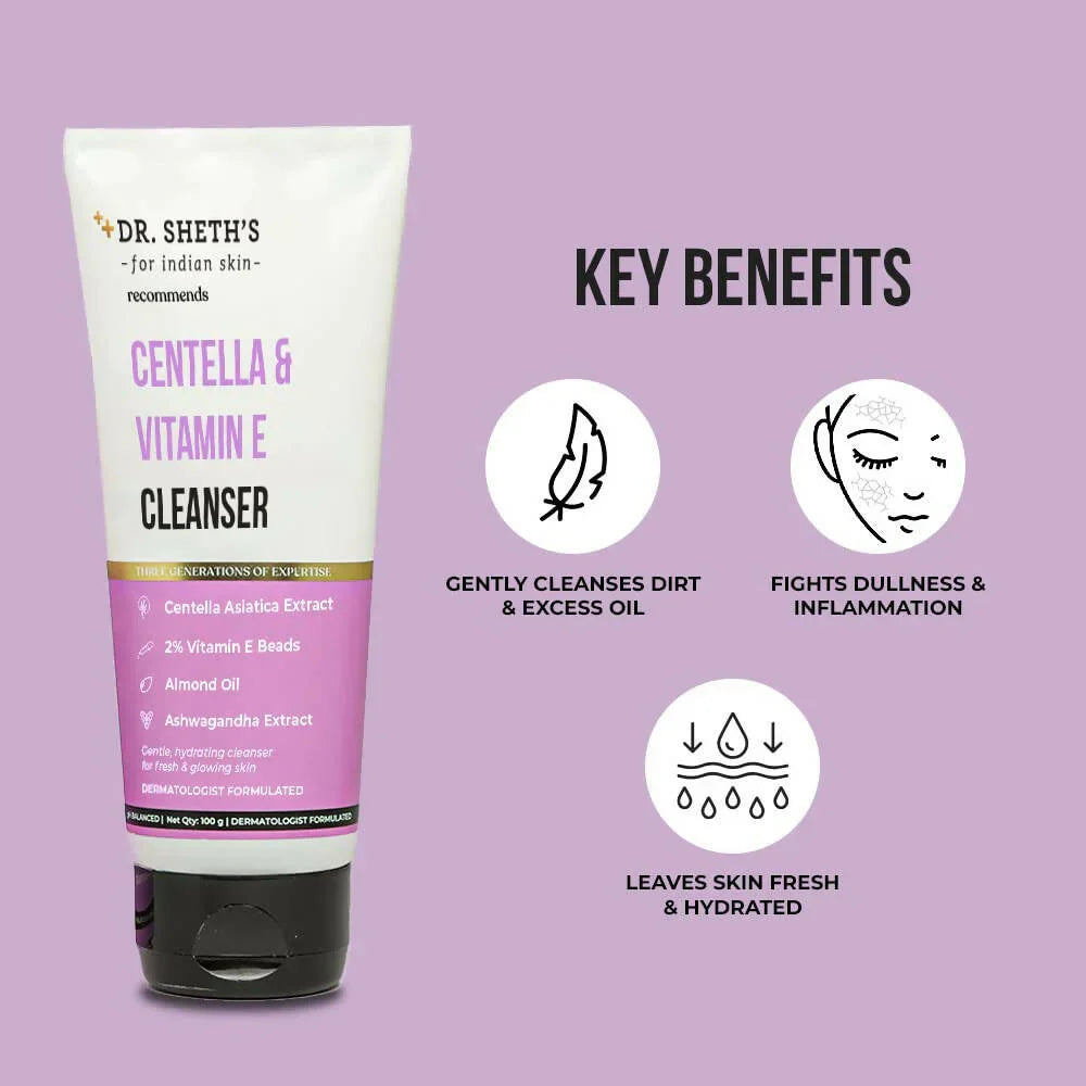 Dr. Sheth's Centella & Vitamin E Cleanser - -100 gm image 2