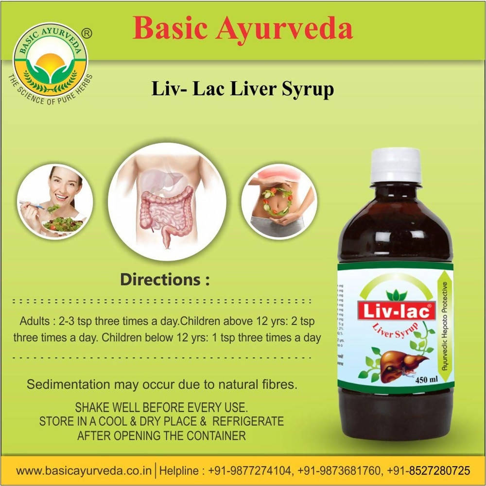 Basic Ayurveda Liv- Lac Liver Syrup - 450 ml image 3