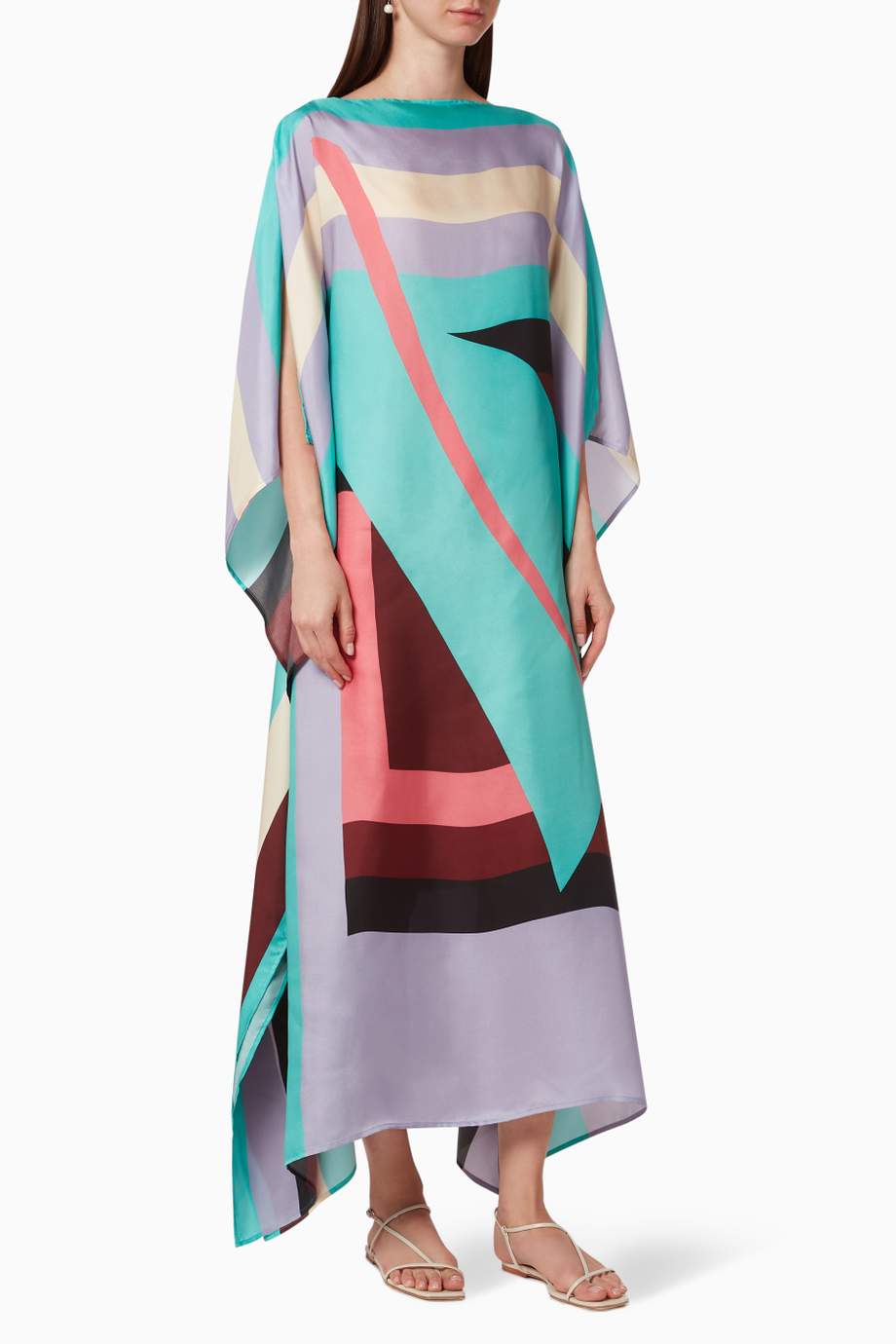 Soft Silk Crepe Kaftan, Long Caftan For Women's image 1