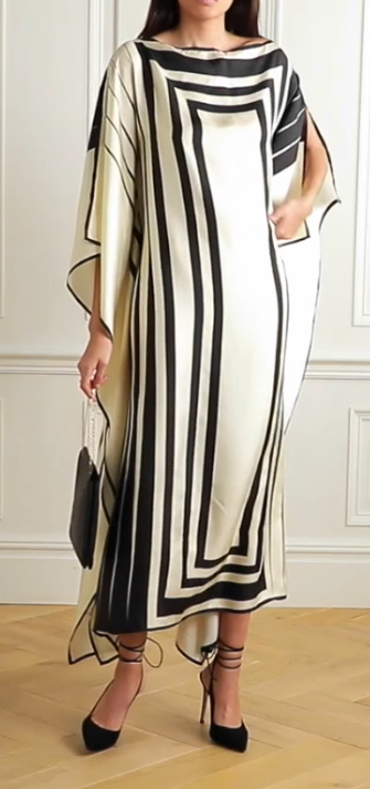 Digital Printed Soft Satin Silk Kaftan, Caftan For Women's image 2
