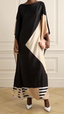 Black  Soft Satin Silk Kaftan, Long Night Wear Caftan image 3