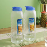 Aqua Easy Grip Plastic Water Bottles| Set Of 2| 1 Liter image 2