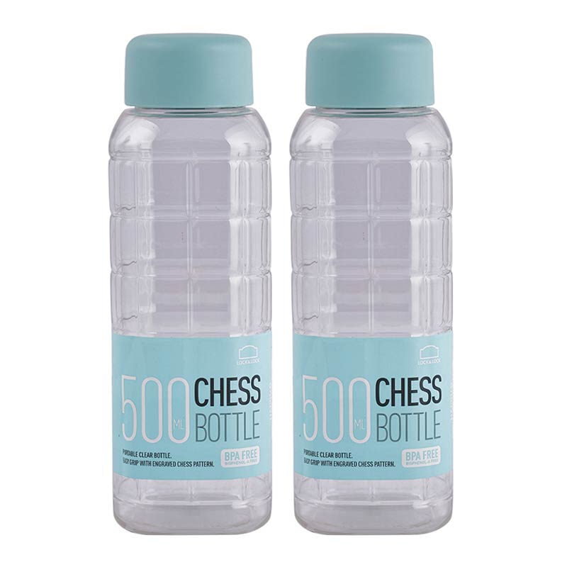 Chess Plastic Water Bottles With Blue Lid| Set Of 2| 500 ml image 5