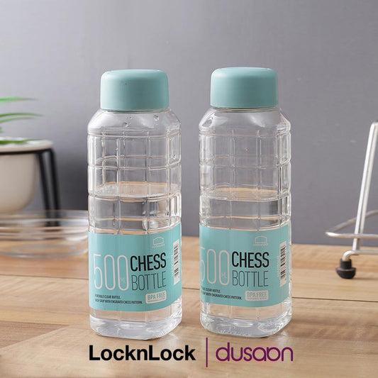 Chess Plastic Water Bottles With Blue Lid| Set Of 2| 500 ml image 1