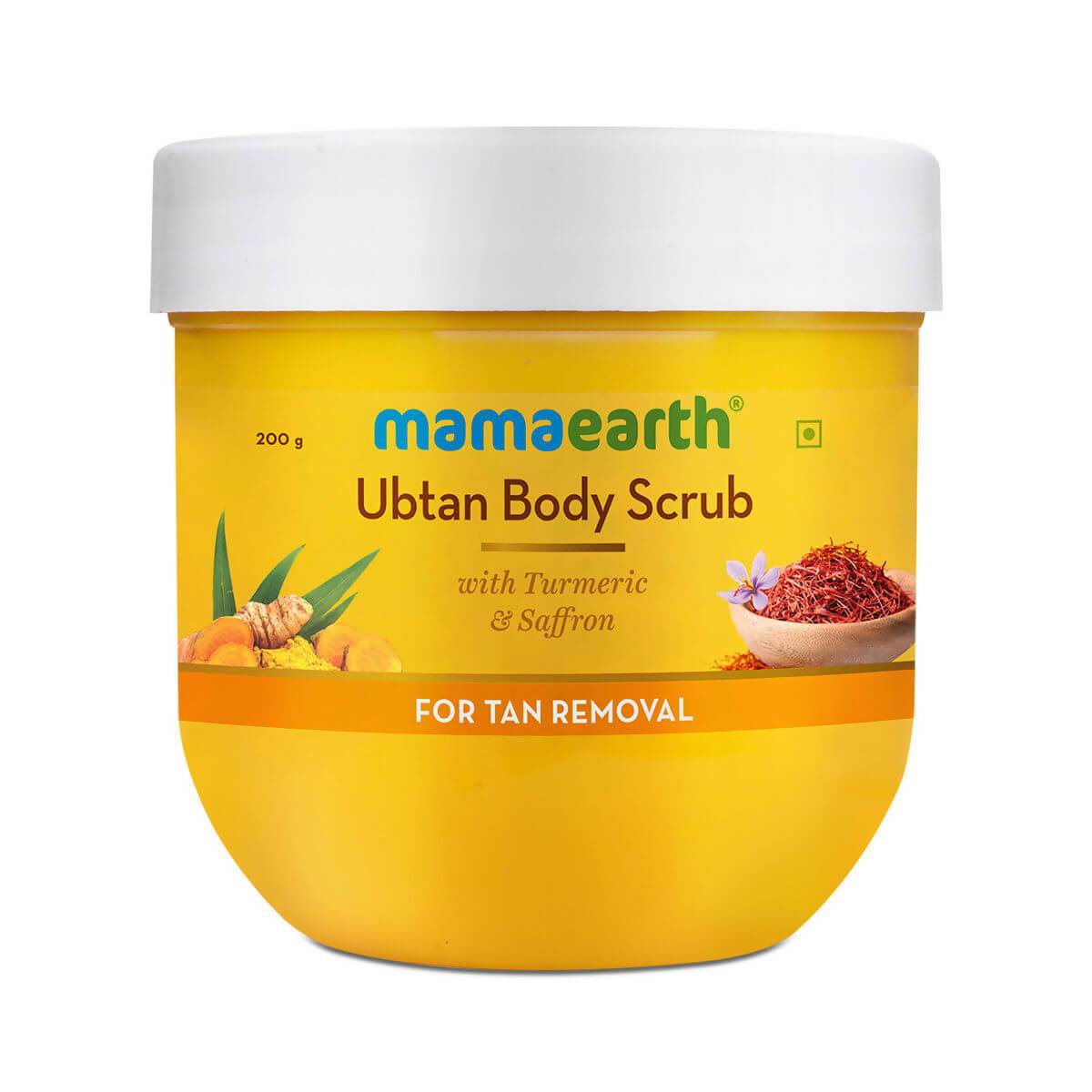 Mamaearth Ubtan Body Scrub with Saffron for Tan Removal - 200 gms image 1