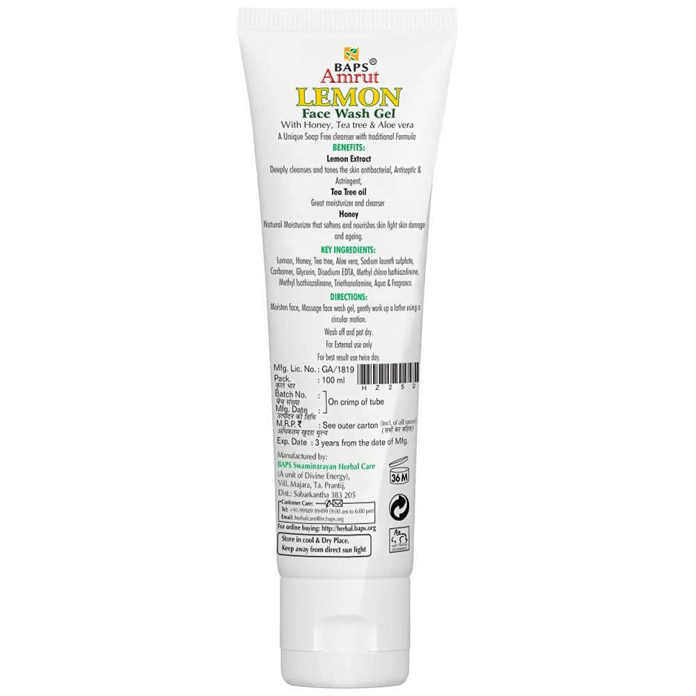 Baps Amrut Lemon Face Wash Gel - 100 ml image 2