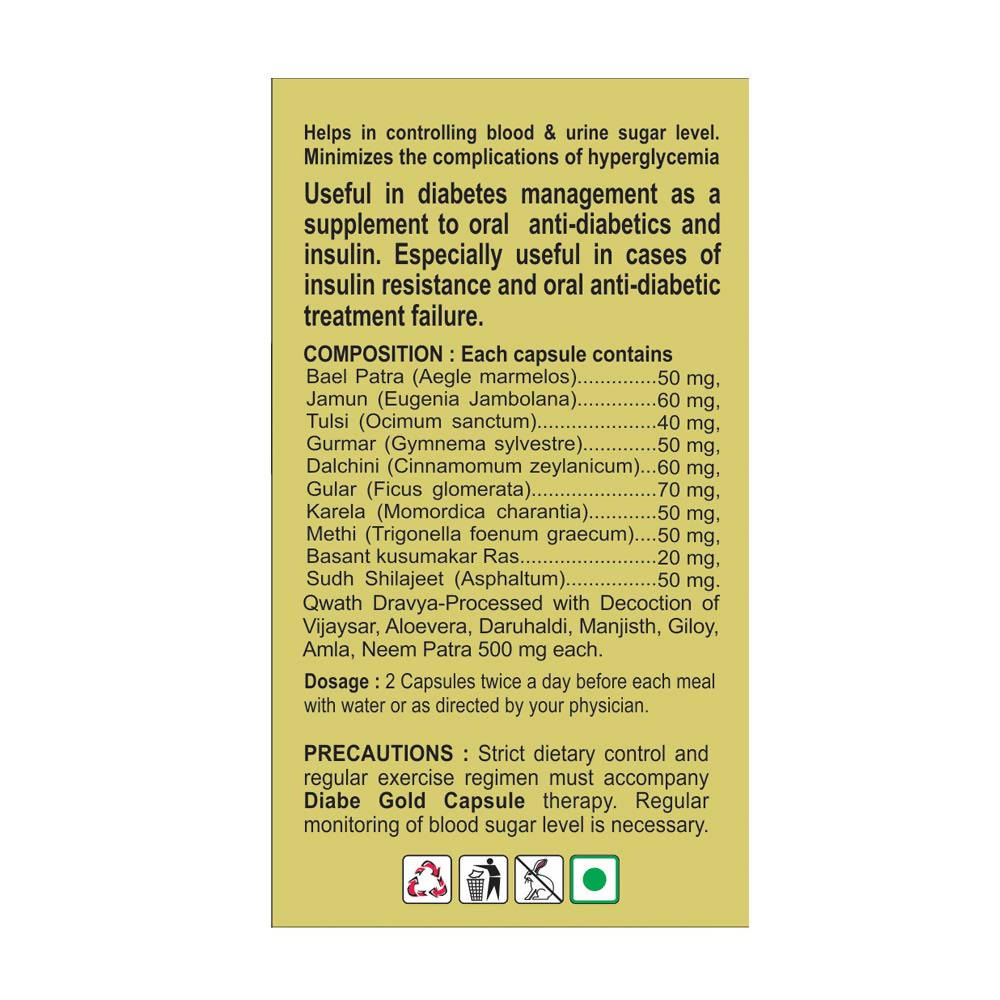 Basic Ayurveda Diabe Gold Capsules -40 Capsules image 2