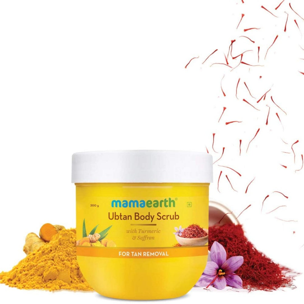 Mamaearth Ubtan Body Scrub with Saffron for Tan Removal - 200 gms image 2
