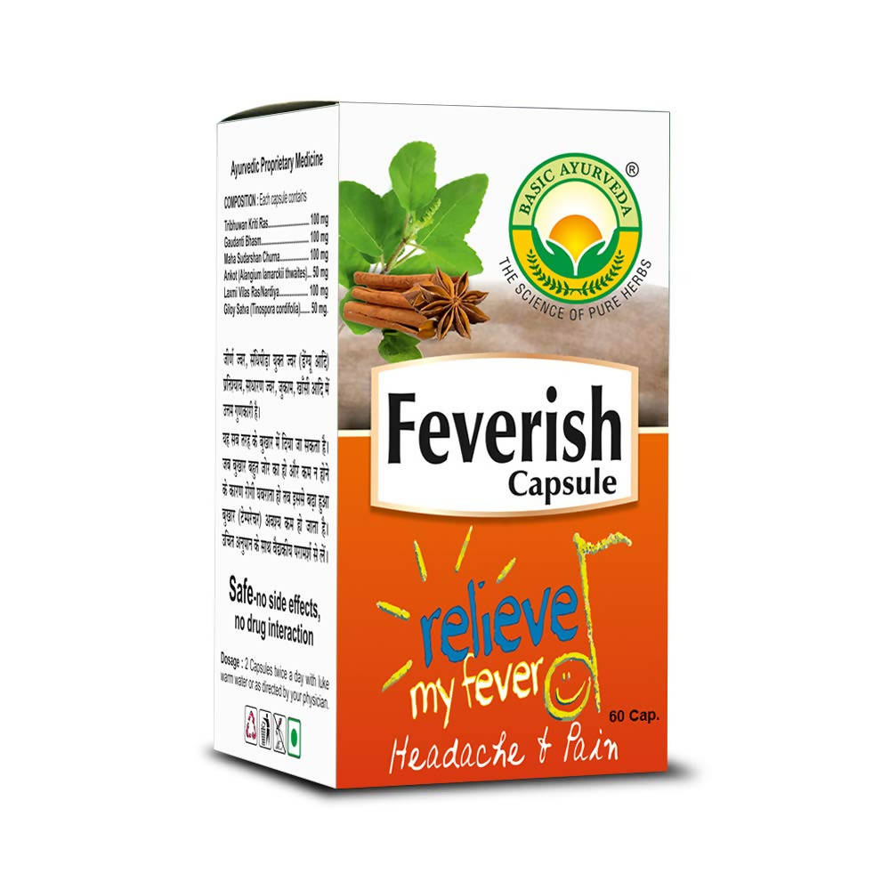 Basic Ayurveda Feverish Capsules - 40 Capsules image 3