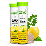 OZiva Metabolic ACV Moringa Effervescent Lemon Masala Flavor - 15 Tablets - Pack of 2 image 1