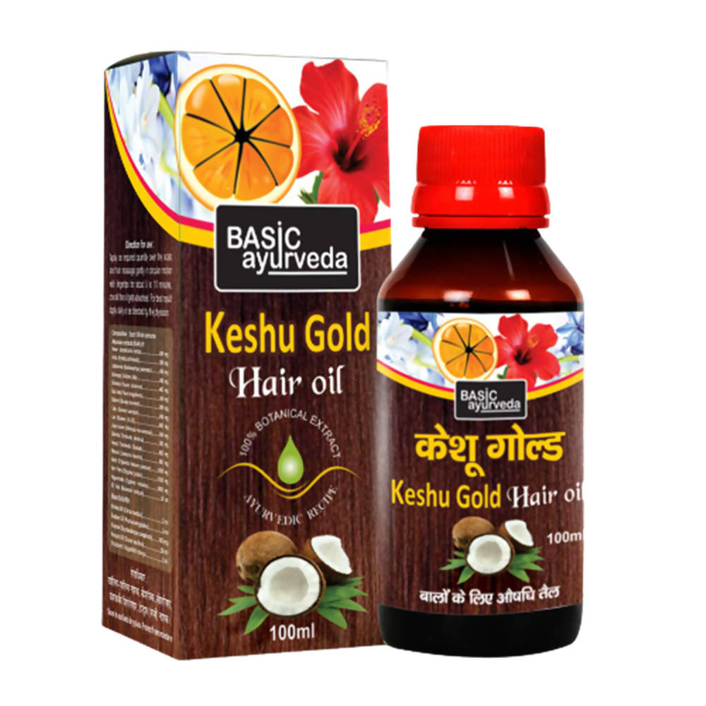Basic Ayurveda Keshu Gold Hair Oil - 100 ml image 1