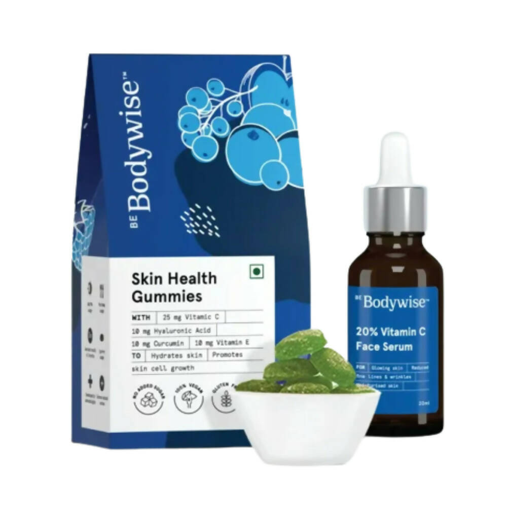 BeBodywise 20% Vitamin C Face Serum & Skin Health Gummies For Skin Glow image 1