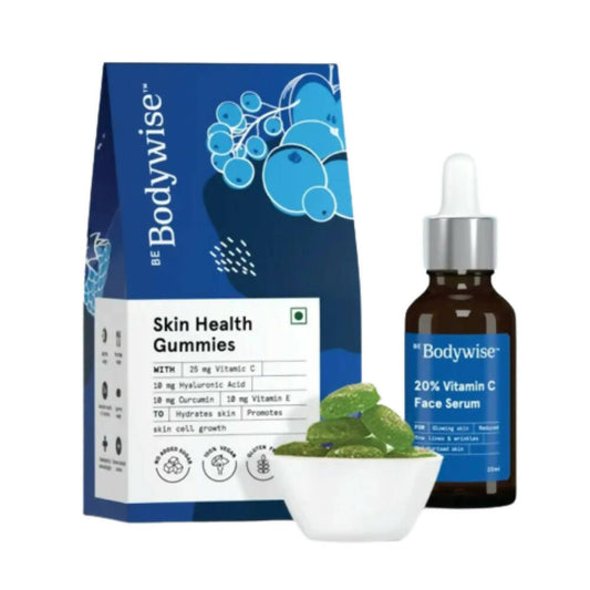 BeBodywise 20% Vitamin C Face Serum & Skin Health Gummies For Skin Glow image 1
