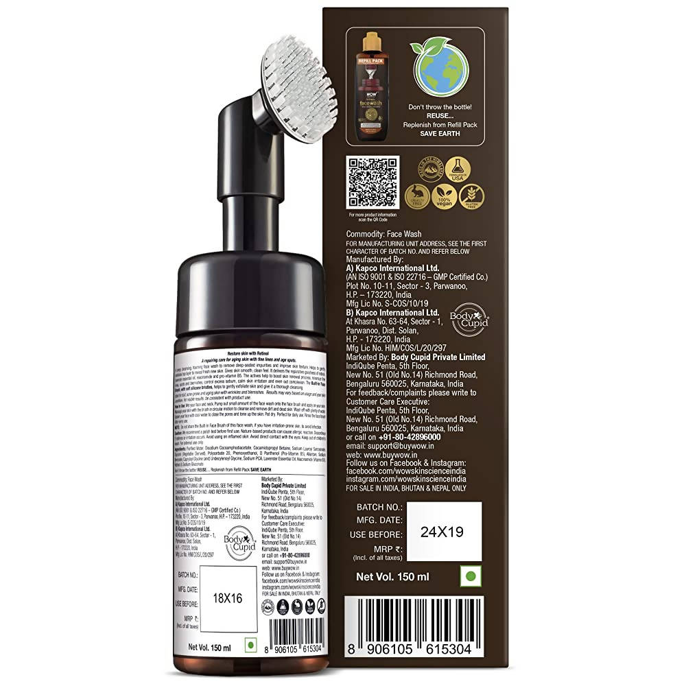 Wow Skin Science Retinol Foaming Face Wash - 150 ml image 3