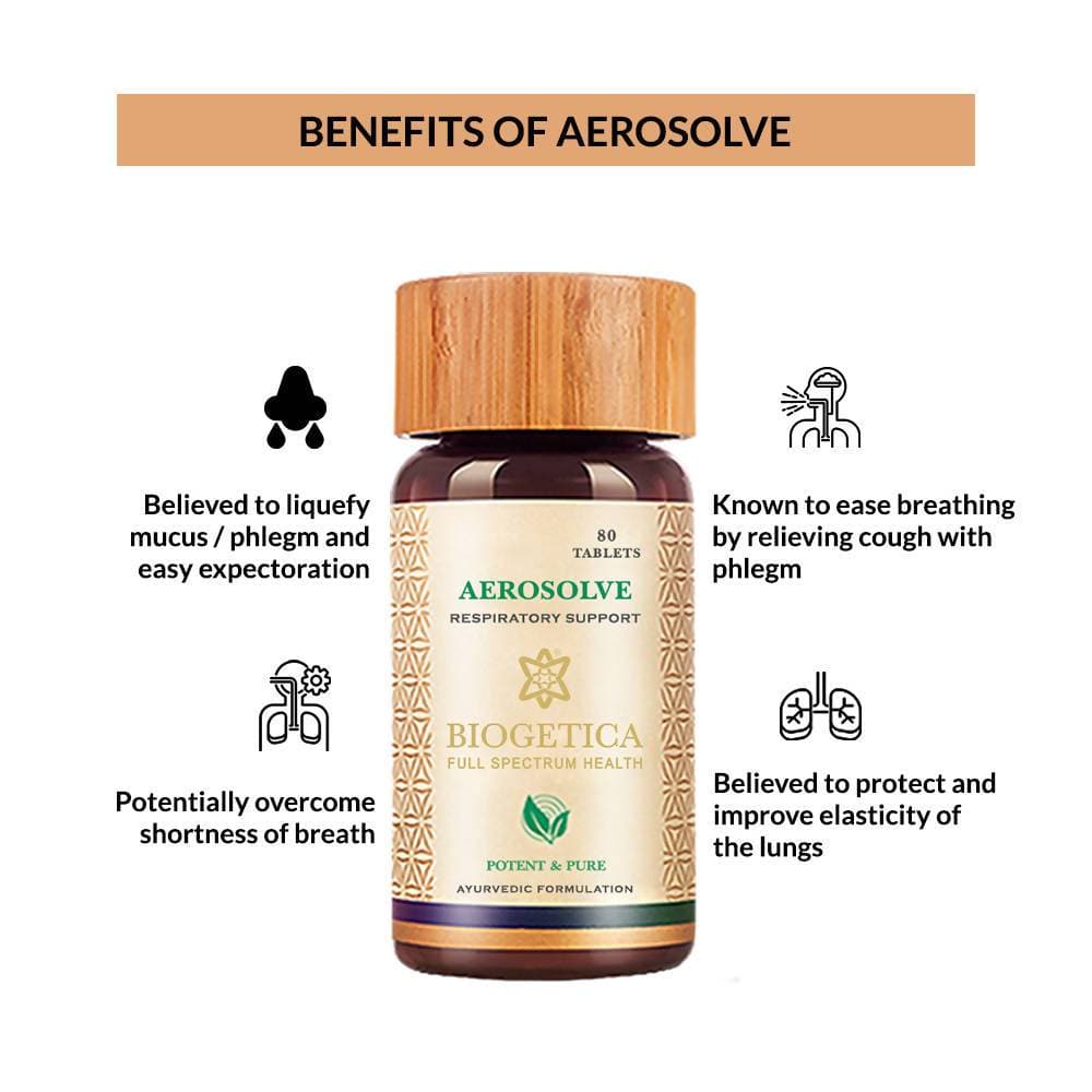 Biogetica Aerosolve - Respiratory Support, -  80 Tablets image 2