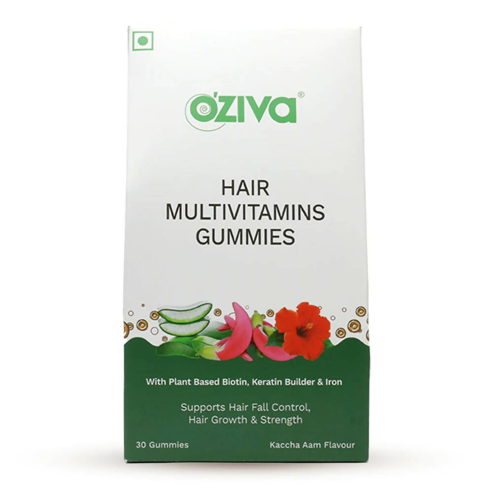 OZiva Biotin Hair Multivitamins Gummies-Kaccha Aam Flavor image 1