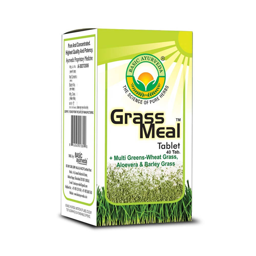 Basic Ayurveda Grass Meal Tablets - 40 Tablets image 2