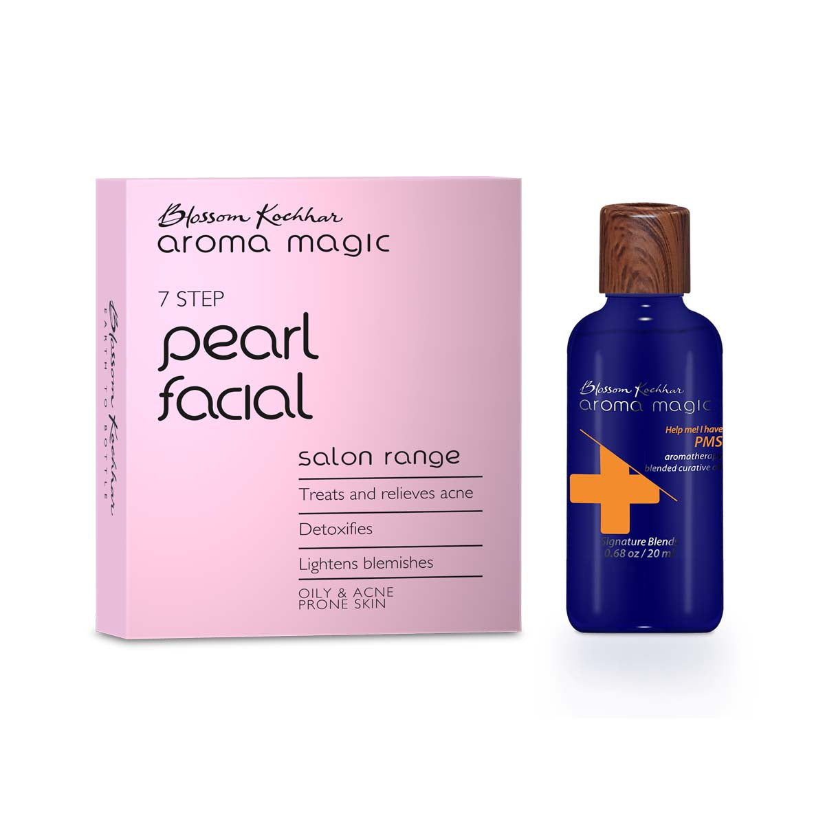 Blossom Kochhar Aroma Magic Pearl Facial Kit + Help Me I Have A PMS Curative Oil - 68 ml image 2