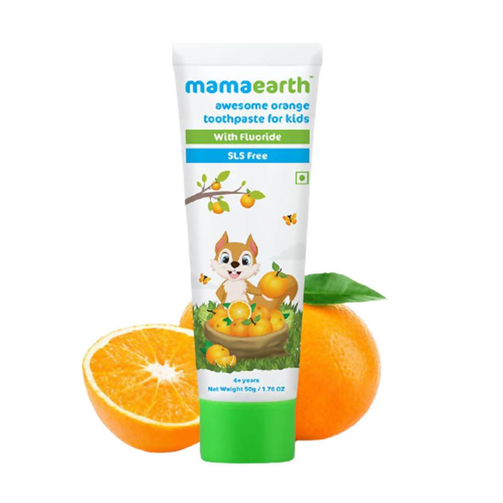Mamaearth Awesome Orange Toothpaste For Kids image 1