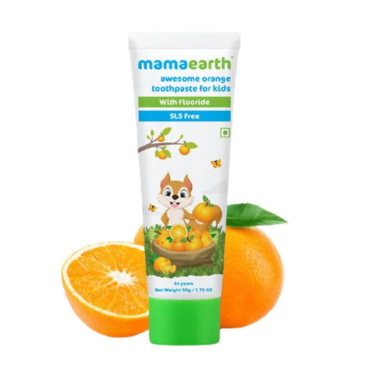 Mamaearth Awesome Orange Toothpaste For Kids image 1