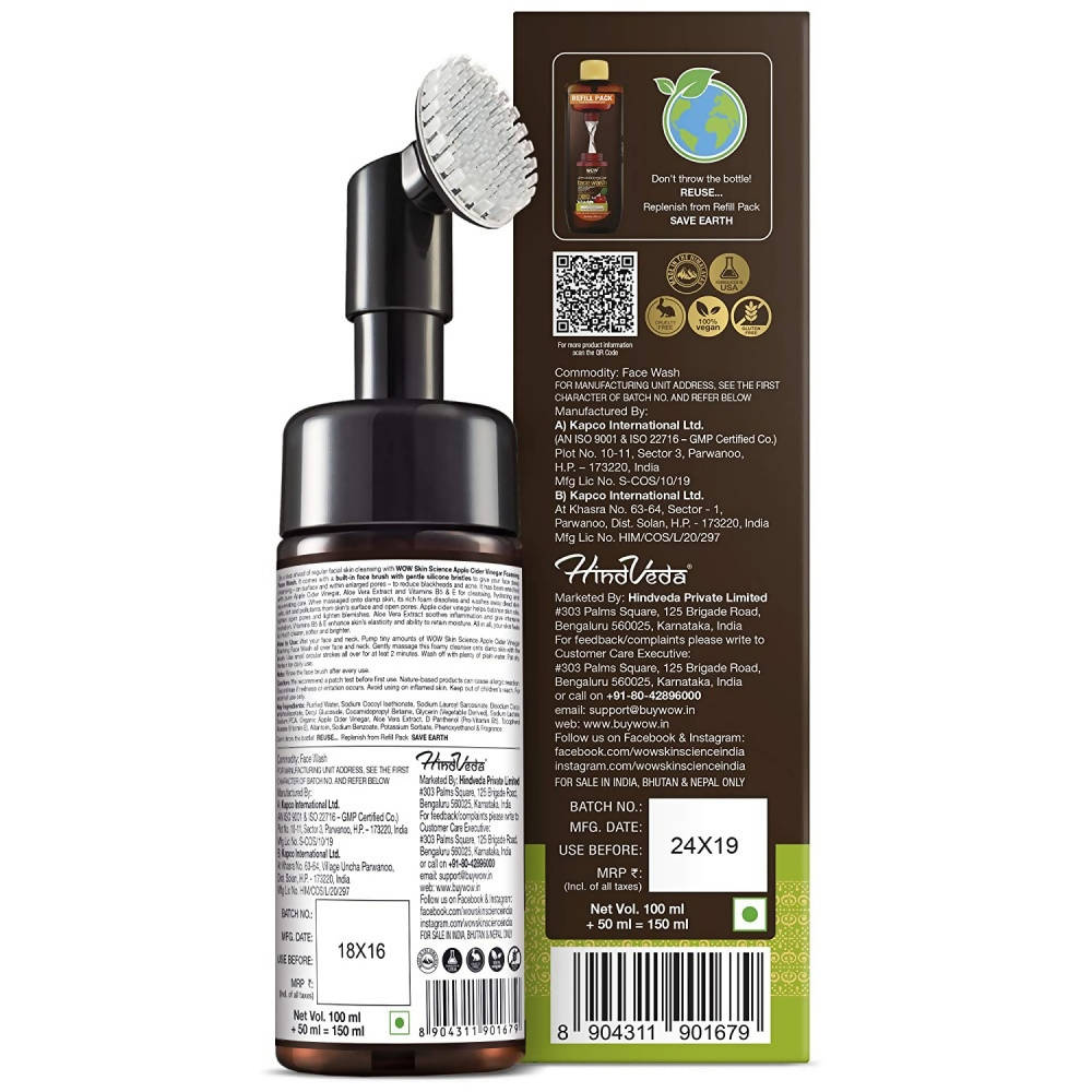 Wow Skin Science Apple Cider Vinegar Foaming Face Wash image 5