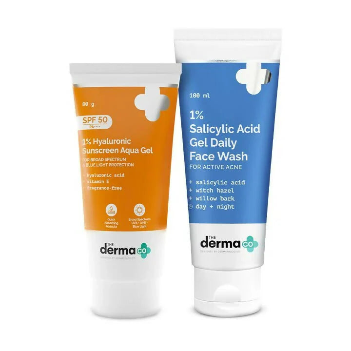 1 % Salicylic Acid Gel Daily Face Wash :-100 ml 1% Hyaluronic Sunscreen Aqua Gel :-80 gm image 1