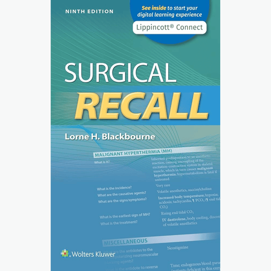 Book cover of Surgical Recall 9th Ed – Lippincott Connect (ISBN 9781975152949)