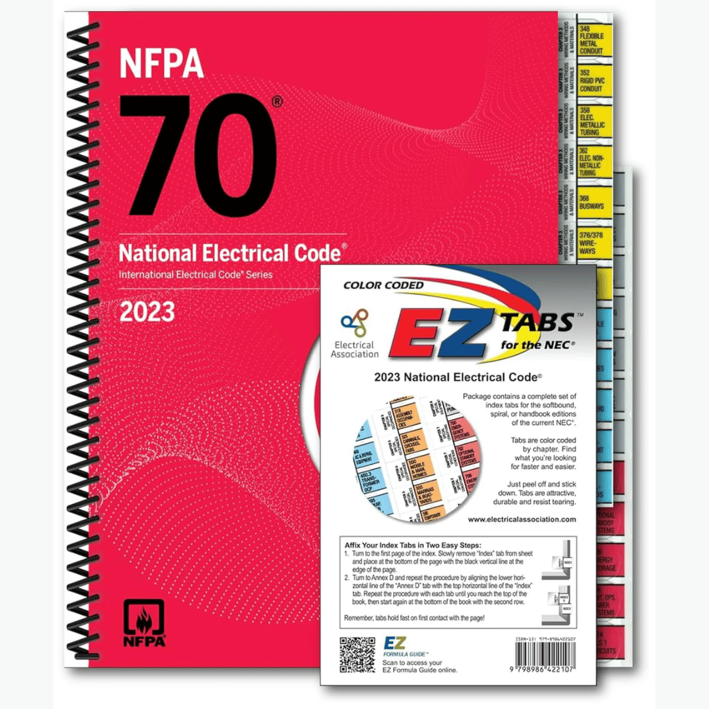 Book cover of NEC 2023 Spiral-Bound Code Book with Color-Coded EZ Tabs