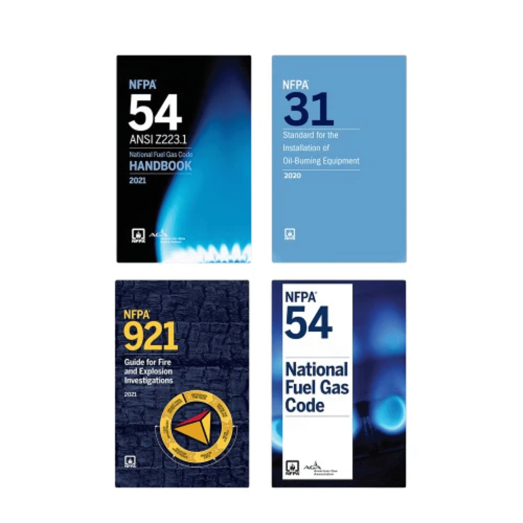 Book cover of NFPA Fuel Gas & Fire Investigation Code Set – NFPA 54, 31 & 921