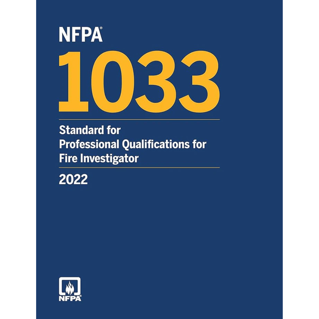 Book cover of NFPA 1033 (2022) – Fire Investigator Professional Standard Book