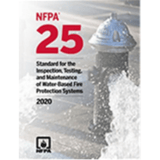 Book cover of NFPA 25 2020 Paperback – Water-Based Fire Protection Standard