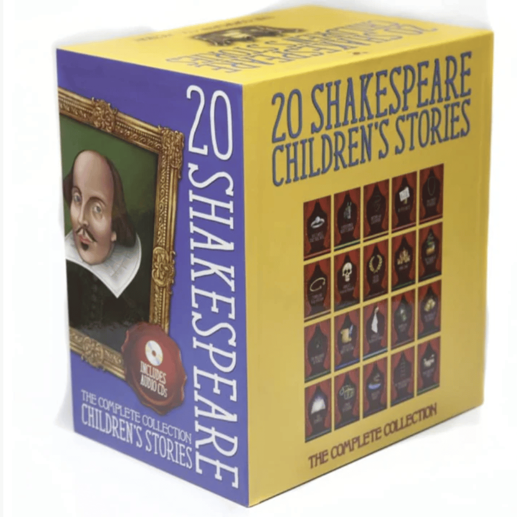 Book cover of 20 Children’s Shakespeare Stories – Hardback Set + Audio CDs
