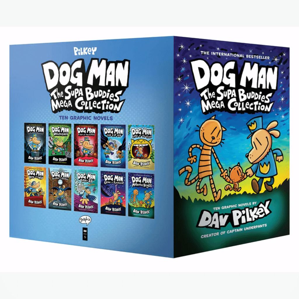 Book cover of Dog Man: The Supa Buddies Mega Collection – 10-Book Box Set