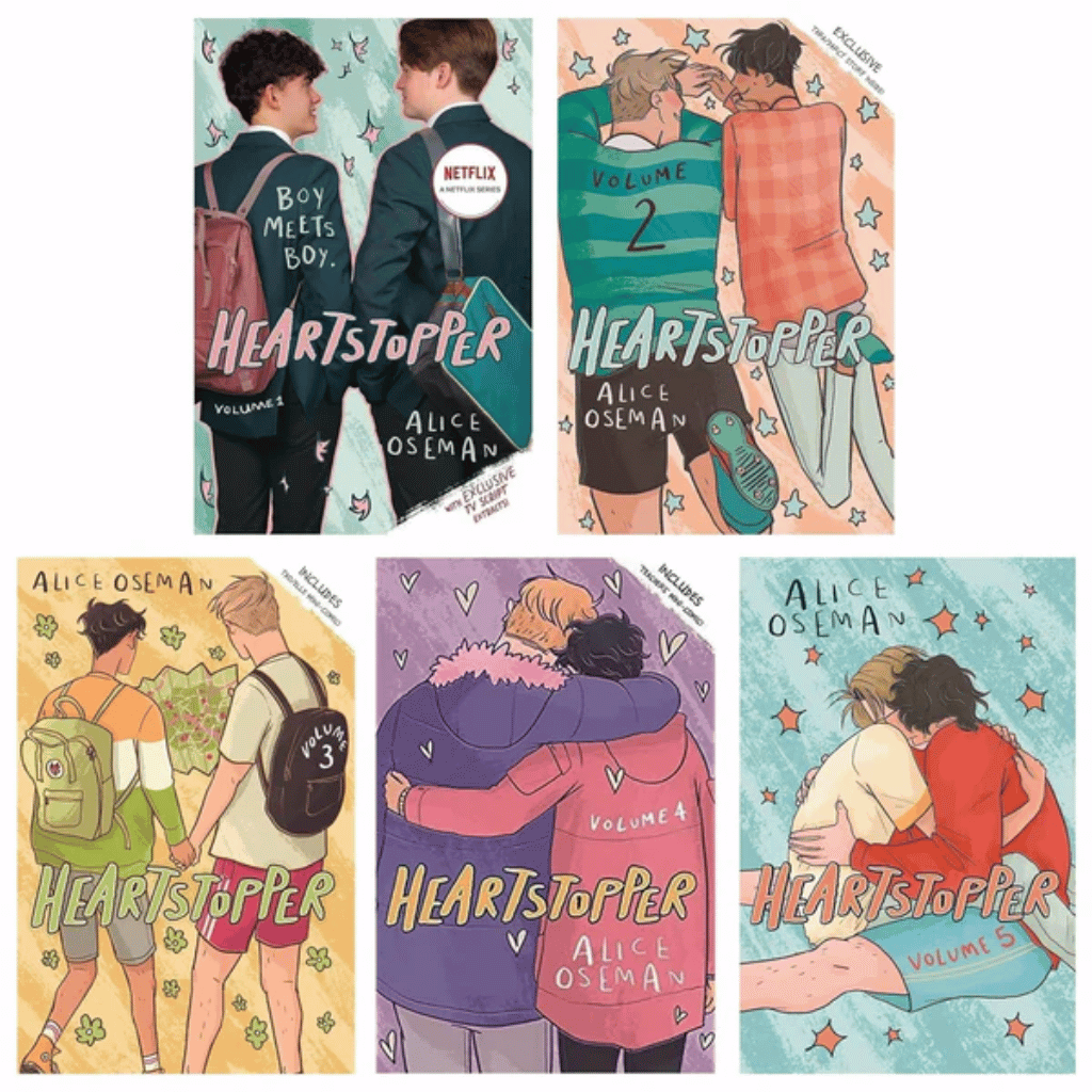 Book cover of Heartstopper Volumes 1-5 by Alice Oseman – Complete Paperback Set