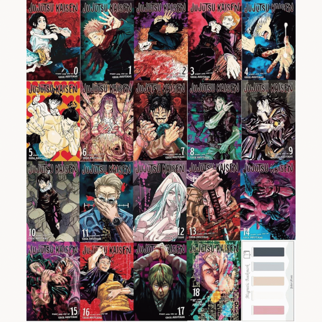 Book cover of Jujutsu Kaisen Complete Manga Set Vol 0-18 + Magnetic Bookmarks