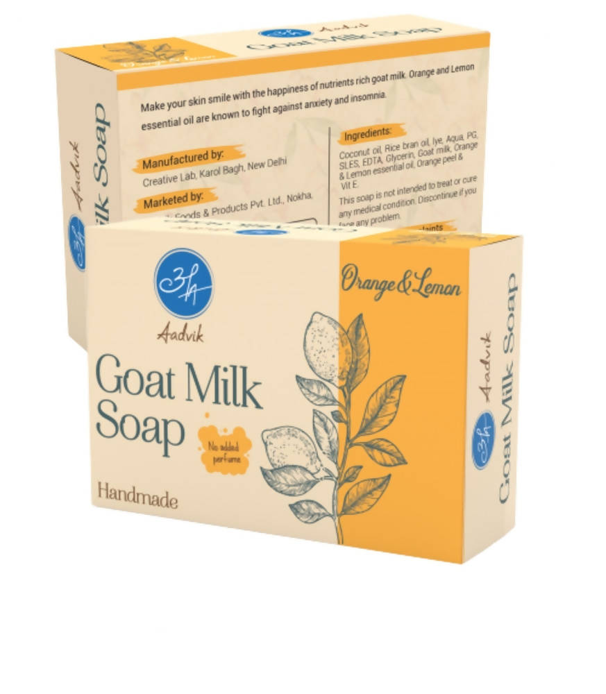 Aadvik Goat Milk Soap - Orange & Lemon image 2