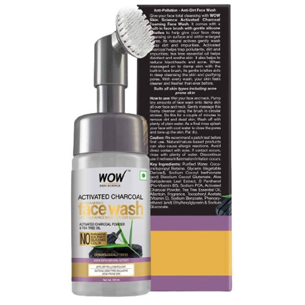 Wow Skin Science Charcoal Foaming Face Wash - 100 ml image 2