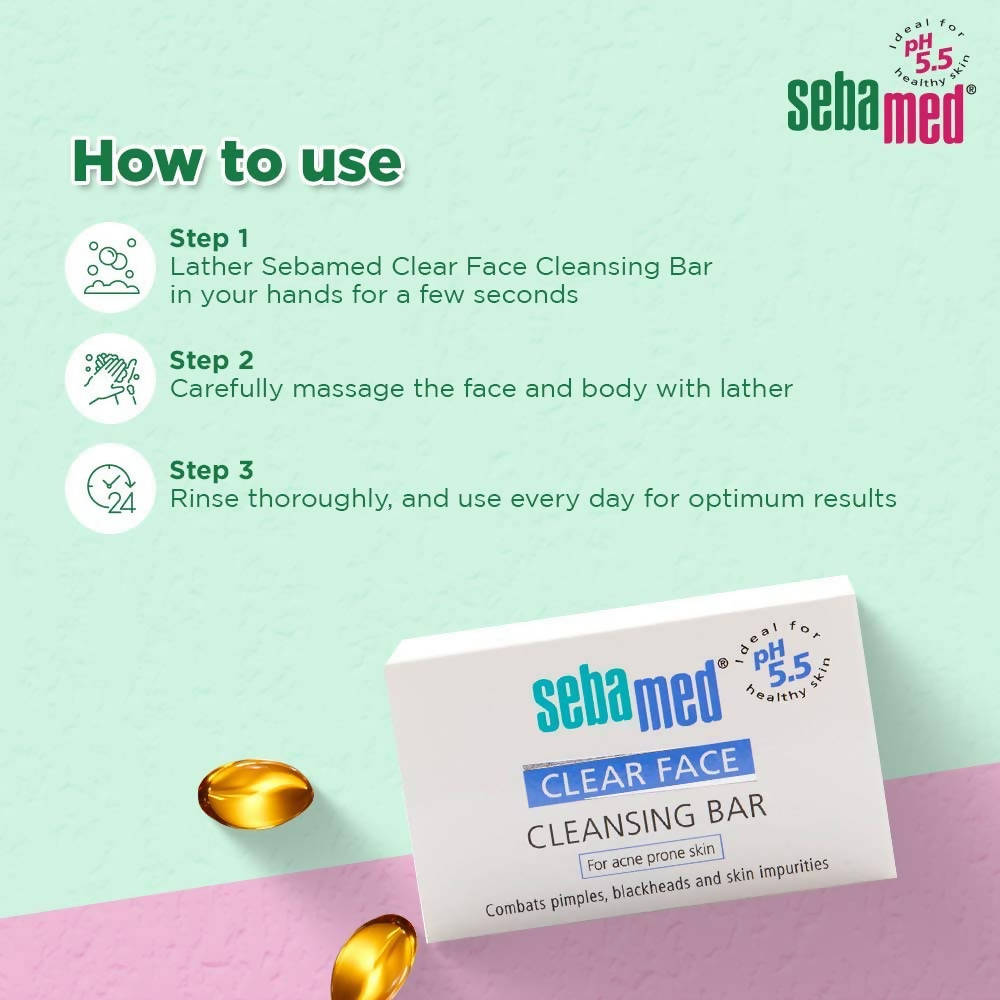 Sebamed Clear Face Cleansing Bar -100 Gm image 3