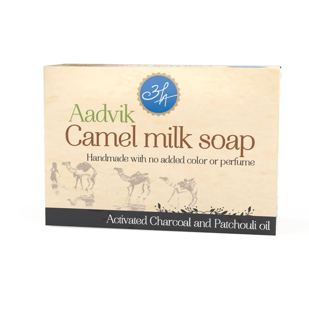 Aadvik Camel Milk Soap With Activated Charcoal And Patchouli Oil - 100 gms image 1