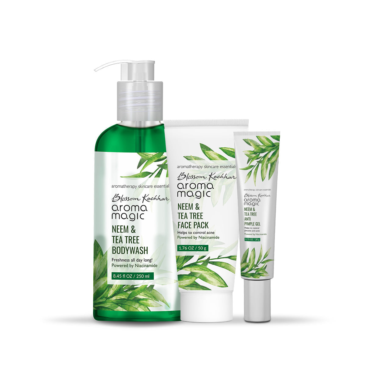 Blossom Kochhar Aroma Magic Anti Pimple Body Wash Face Pack & Gel Combo image 2