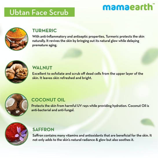 Mamaearth Ubtan Face Scrub with Turmeric & Walnut for Tan Removal - 100 gms image 6