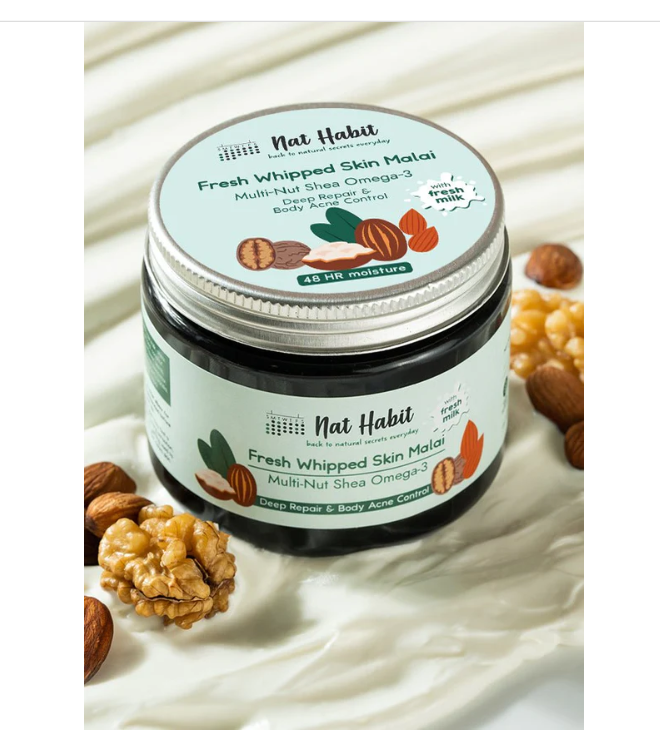 Nat Habits Multi Nut Shea Omega 3 Skin Malai - 200 ml image 1