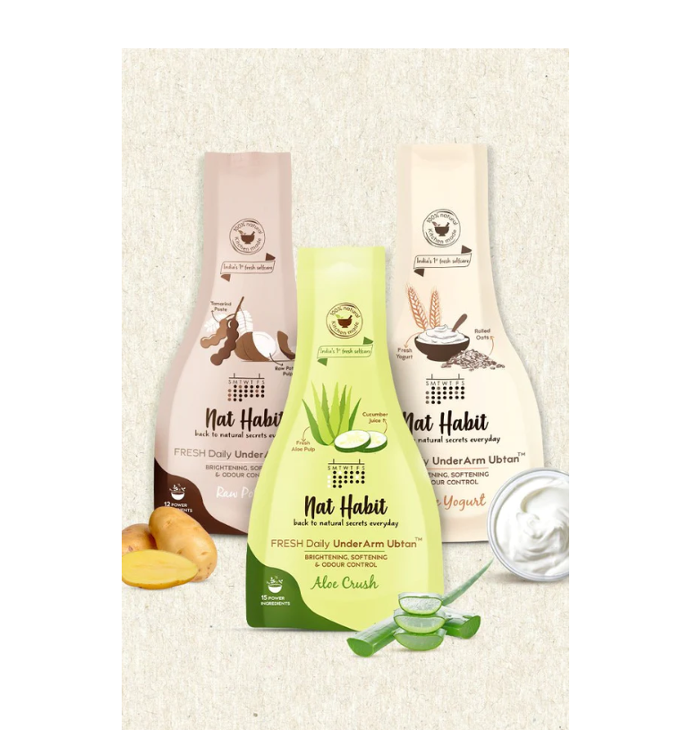Nat Habit Yogurt With Aloe & Potato UnderArm Ubtan Combo image 1