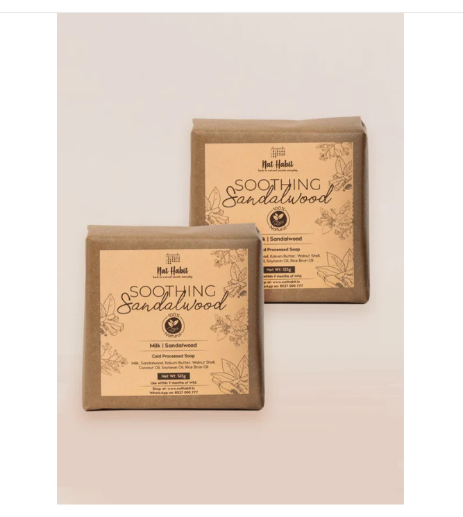 Nat Habit Cold Processed Soothing Sandalwood Soap image 2