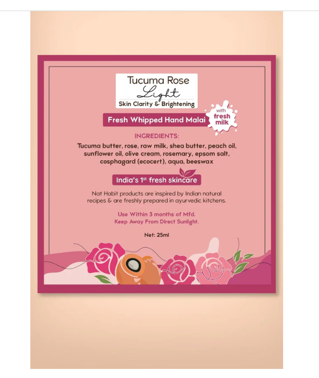 Nat Habit Tucuma Rose Light Hand Malai image 3