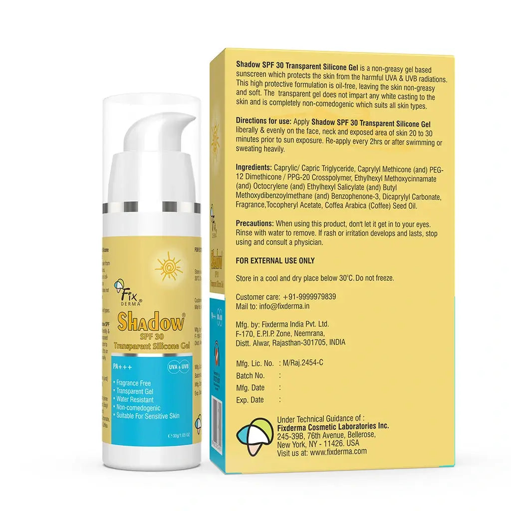 Fixderma Shadow SPF30 Transparent Silicone Gel image 2
