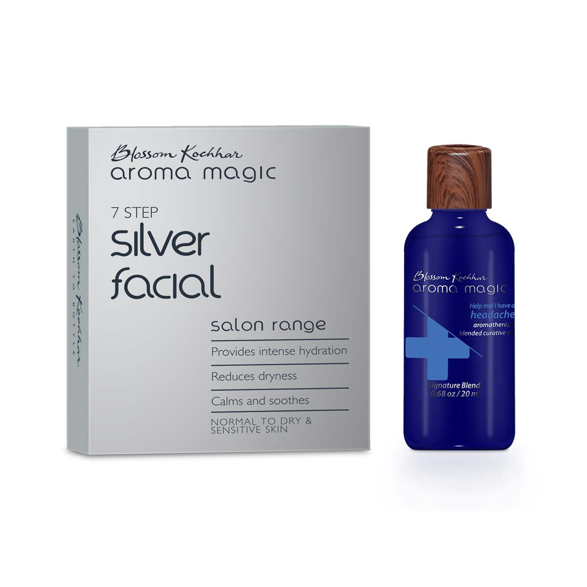 Blossom Kochhar Aroma Magic Silver Facial Kit + Help Me I Have A Headache Curative Oil - 65 ml image 3
